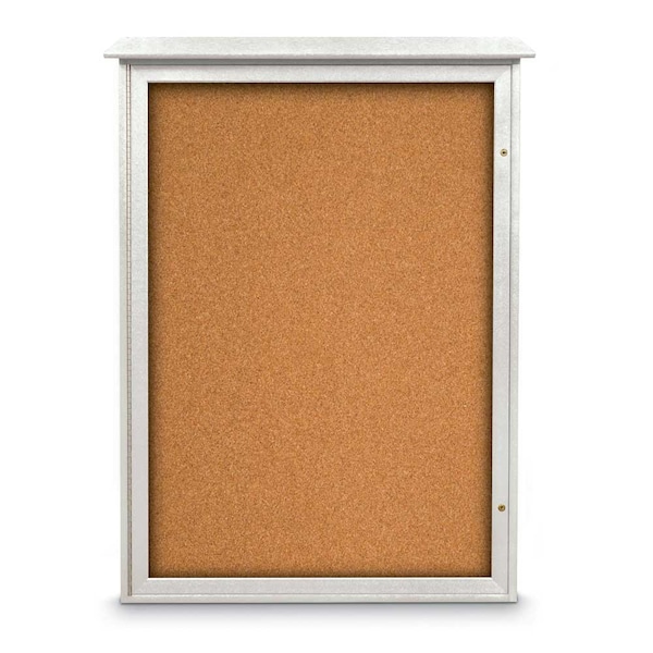 Outdoor Enclosed Combo Board, 72"x36", Brnz Frame/Blk Porc & Medium Grey
